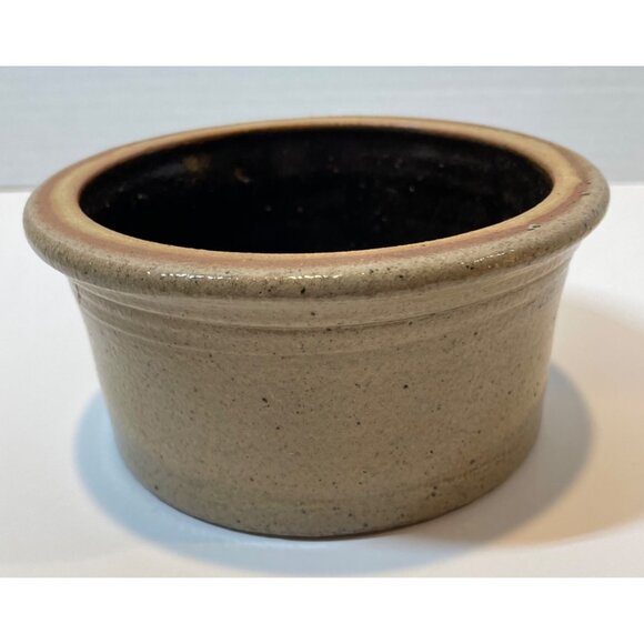 Handcrafted Beaumont Pottery from Maine Crock Blue & Beige Glaze - Picture 5 of 7